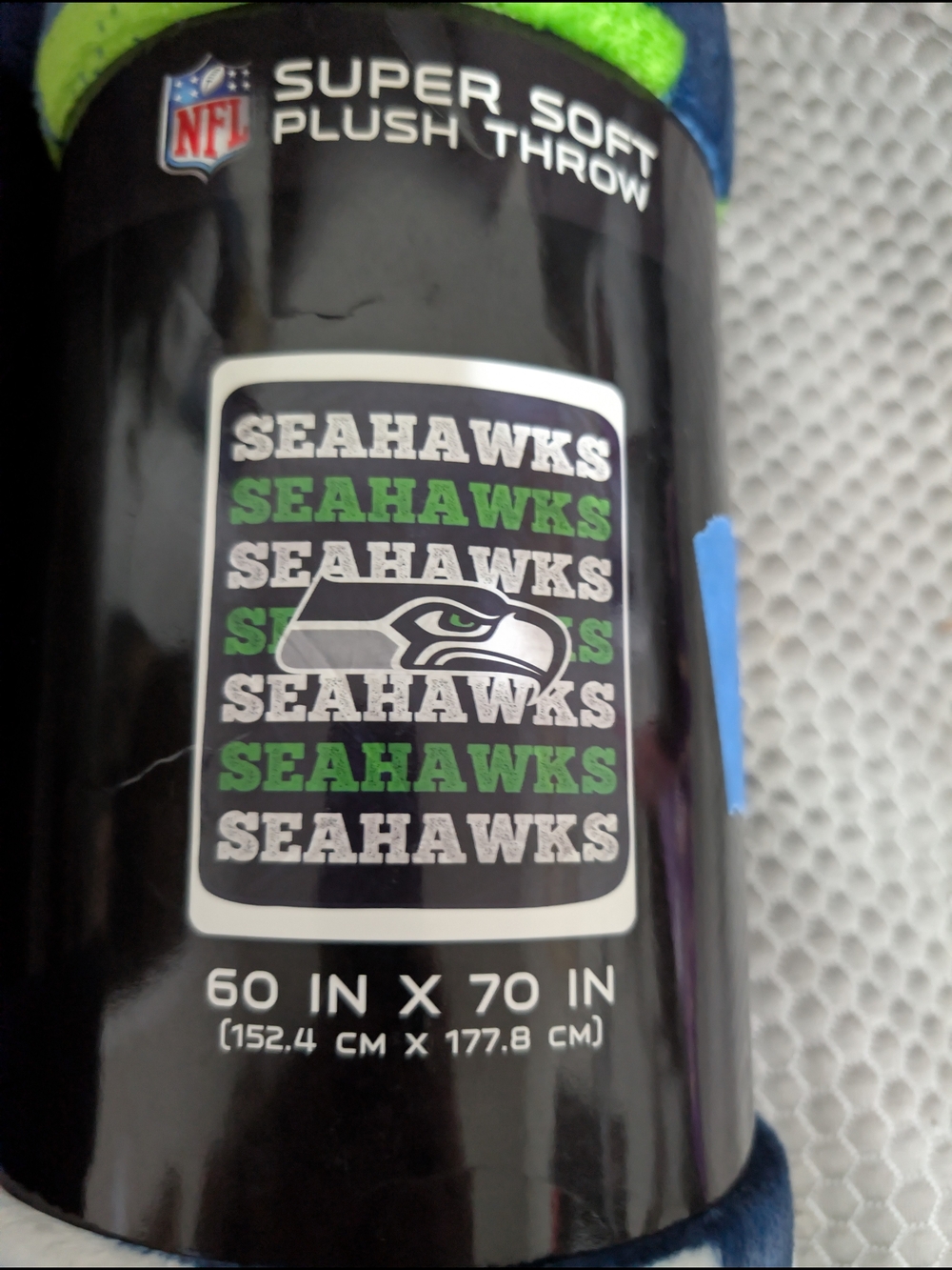 NFL Seattle Seahawks Throw Blanket - Navy & Lime Green